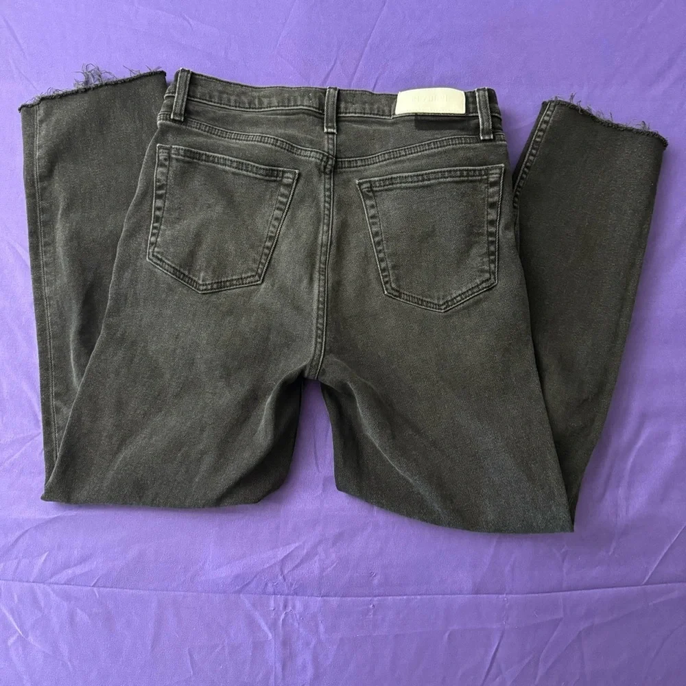 Re/Done Women’s 70s Stove Pipe Jeans in Washed Noir (Black) Size‎ 29